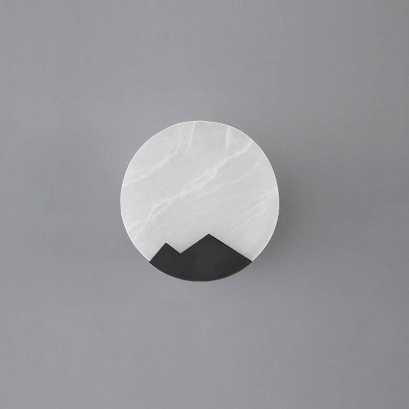 Round Copper Marble Bedroom Wall Lamp