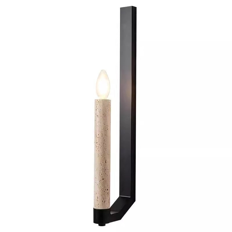 Candle Yellow Travertine Iron Wall Lamp