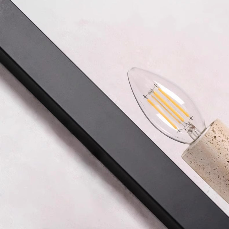 Candle Yellow Travertine Iron Wall Lamp