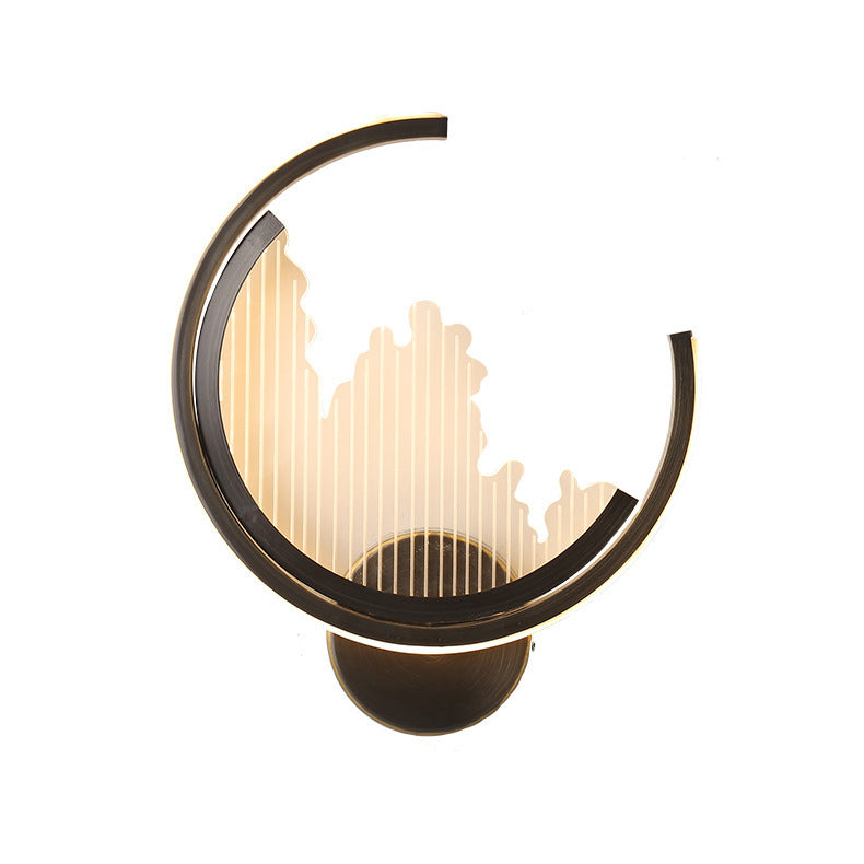 Circle Copper Acrylic Bedroom Wall Lamp