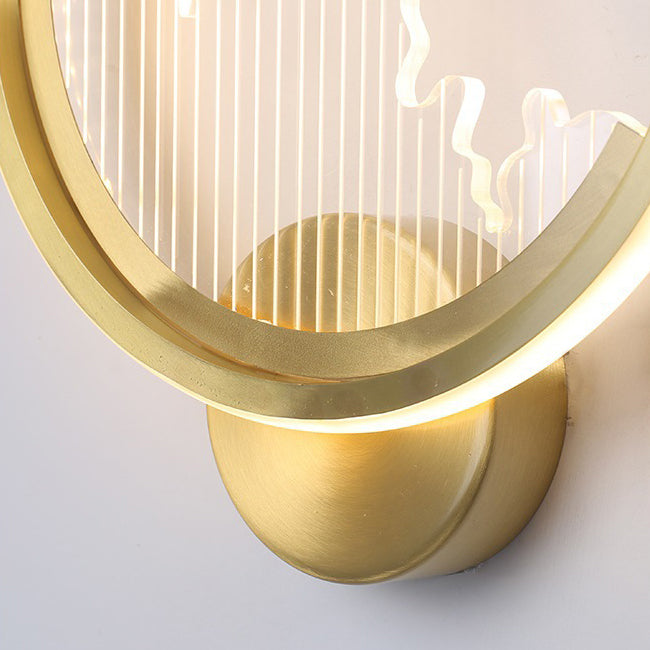 Circle Copper Acrylic Bedroom Wall Lamp