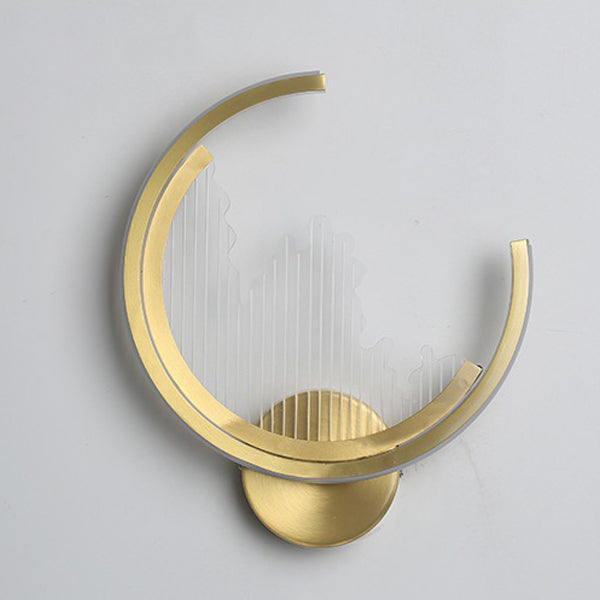 Circle Copper Acrylic Bedroom Wall Lamp