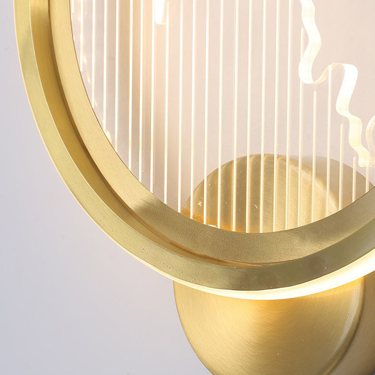 Circle Copper Acrylic Bedroom Wall Lamp