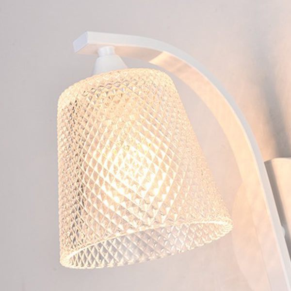 Cylinder Iron Glass Bedroom Wall Lamp