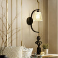 Cylinder Iron Glass Bedroom Wall Lamp