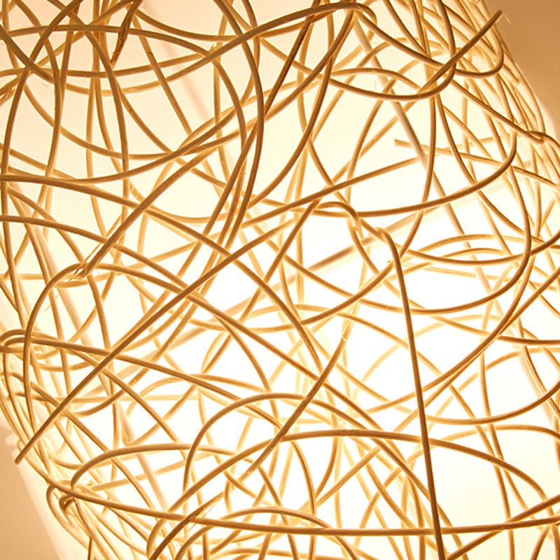 Rectangular Rattan PVC Living Wall Lamp