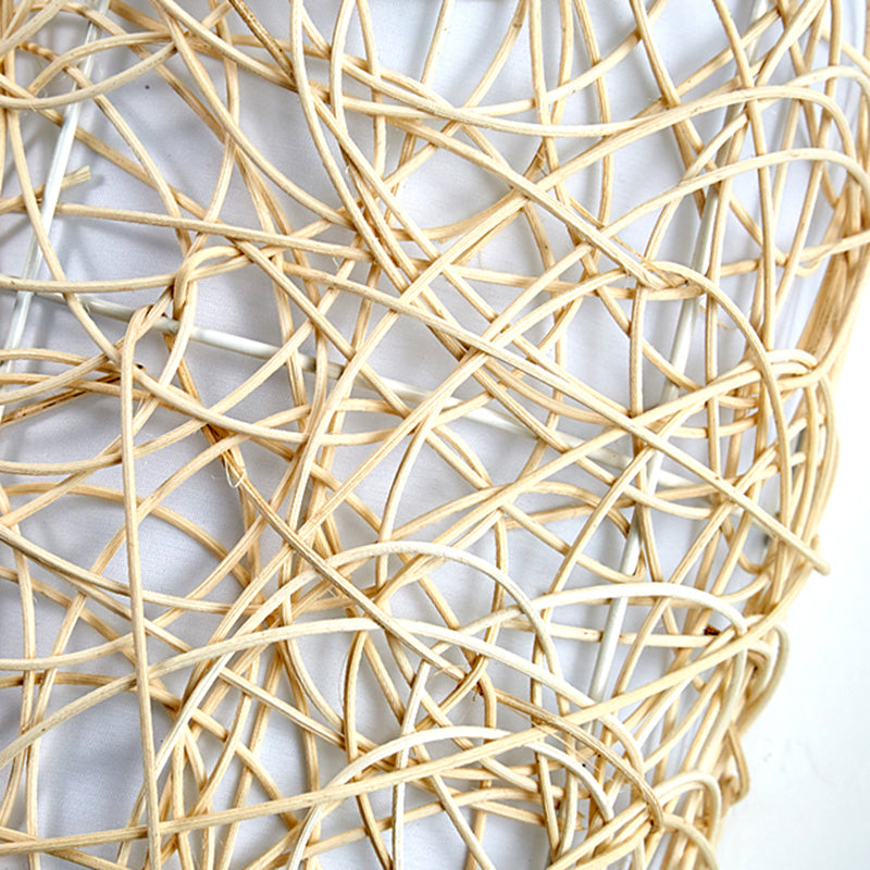 Rectangular Rattan PVC Living Wall Lamp