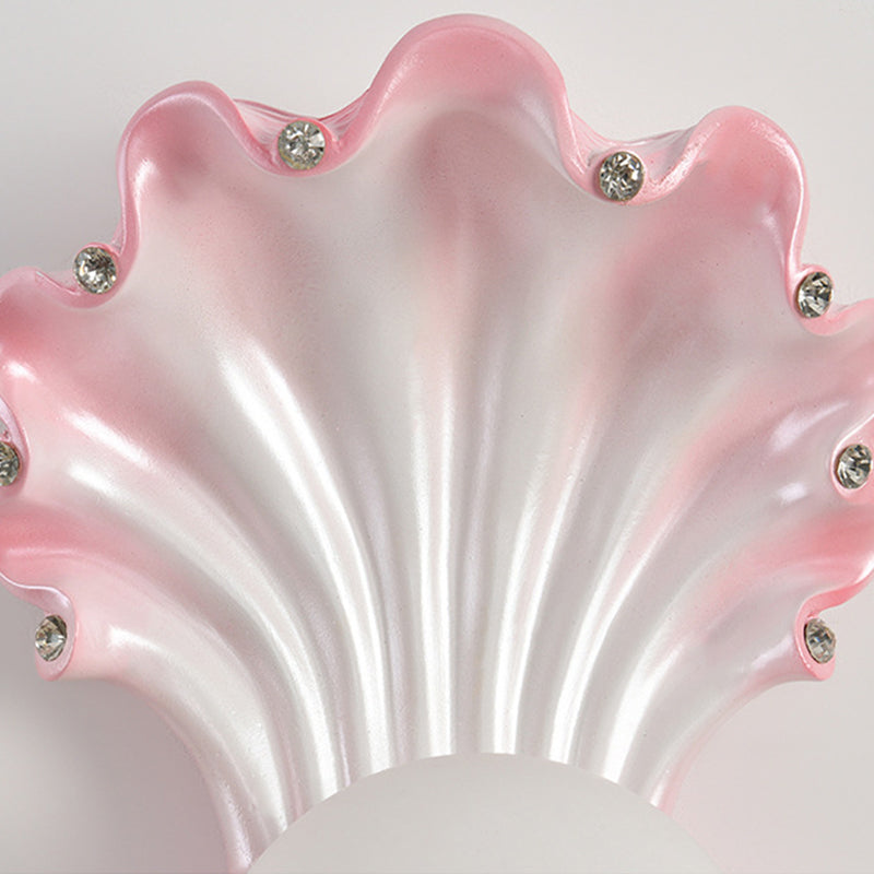 Pearl Resin Glass Bedroom Wall Lamp