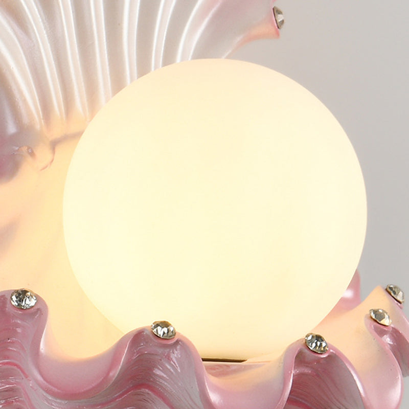Pearl Resin Glass Bedroom Wall Lamp