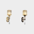 Cylinder Metal Crystal Bedroom Wall Lamp