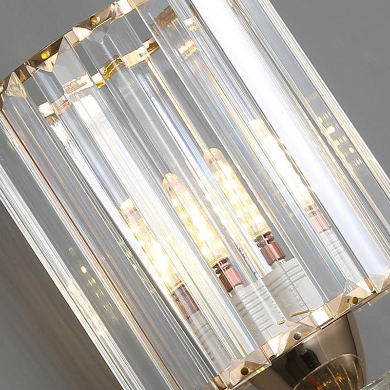 Cylinder Metal Crystal Bedroom Wall Lamp