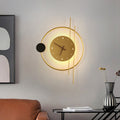 Eclectic Clock Round Iron Wall Lamp