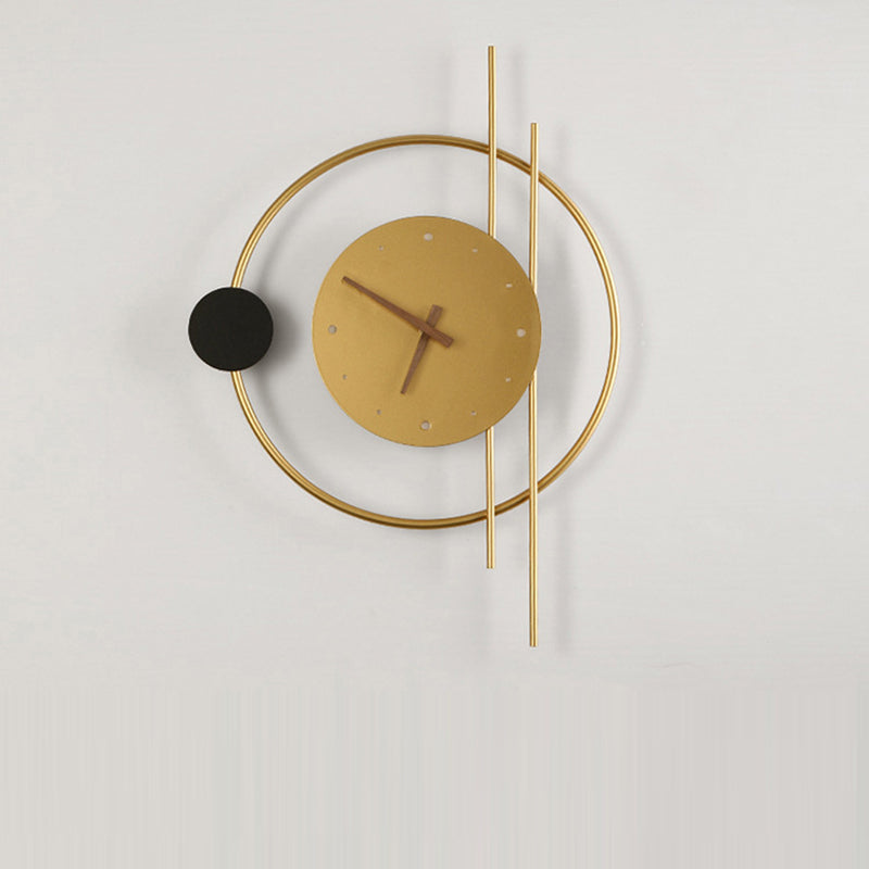Eclectic Clock Round Iron Wall Lamp