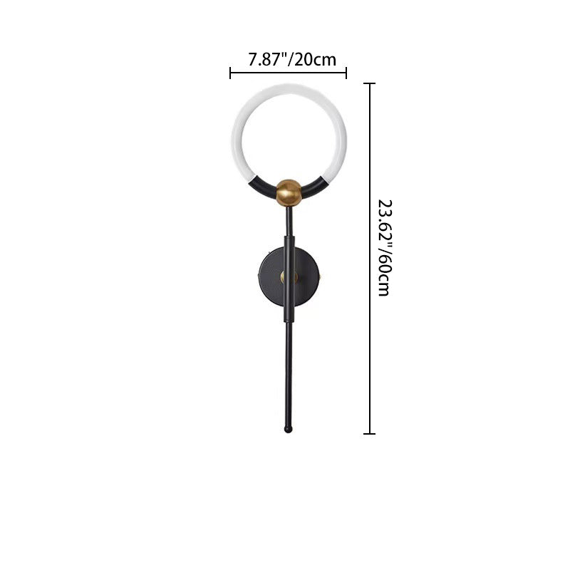 Circle Iron Acrylic Bedroom Wall Lamp