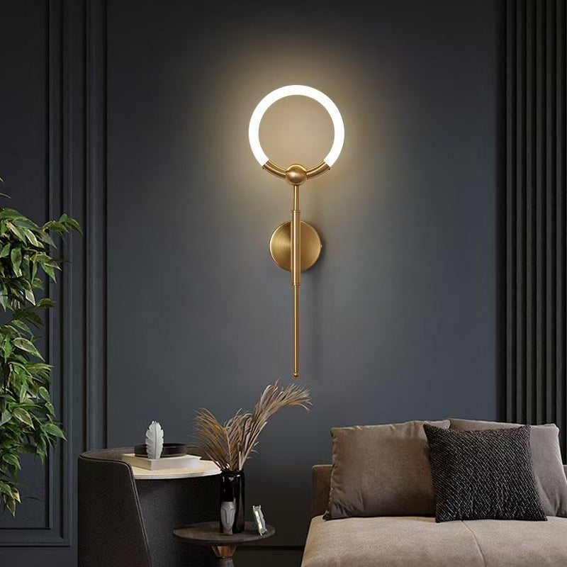 Circle Iron Acrylic Bedroom Wall Lamp