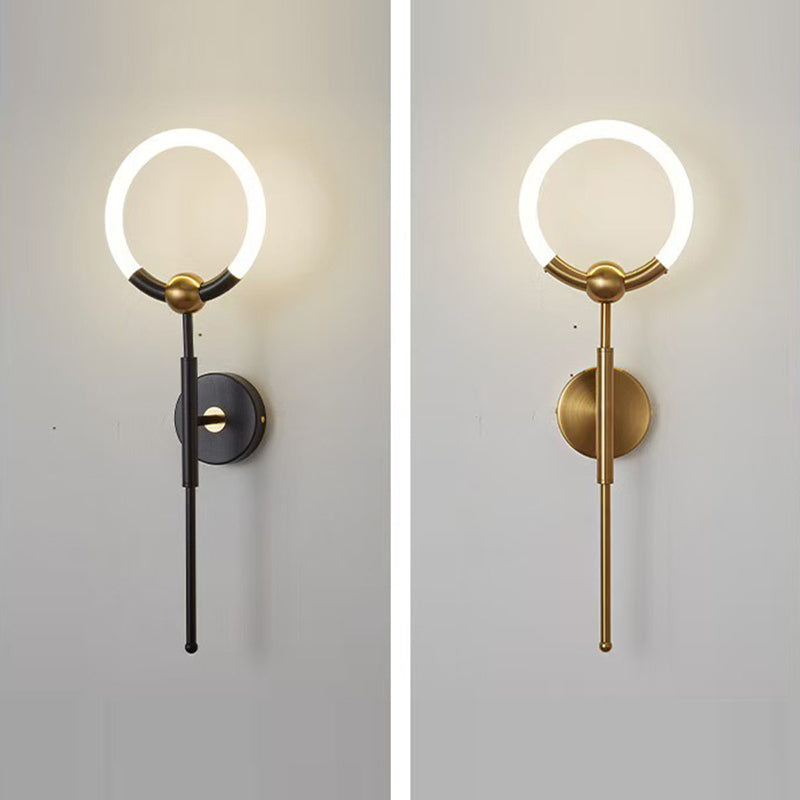 Circle Iron Acrylic Bedroom Wall Lamp