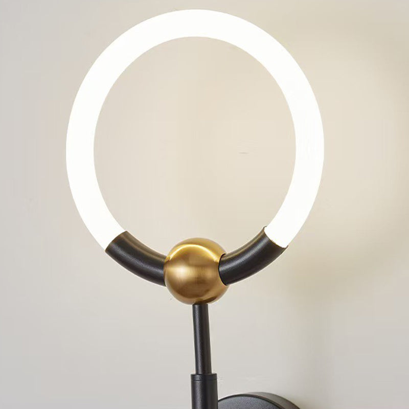 Circle Iron Acrylic Bedroom Wall Lamp