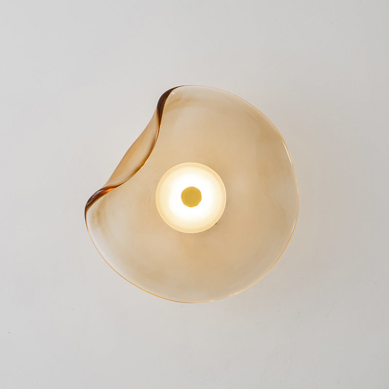 Round Glass Bedroom Wall Lamp