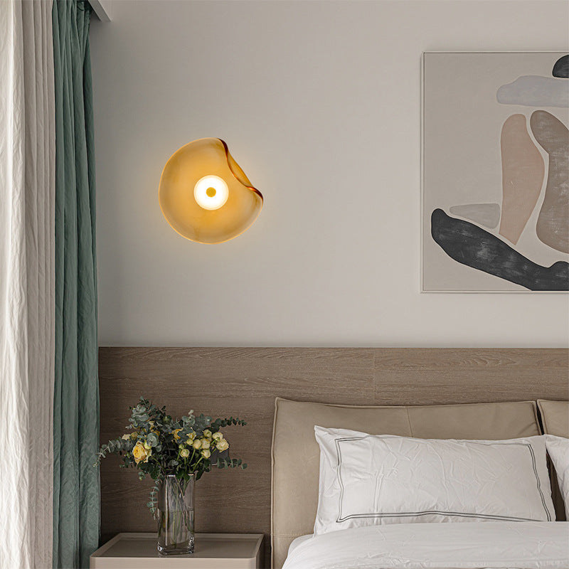 Round Glass Bedroom Wall Lamp