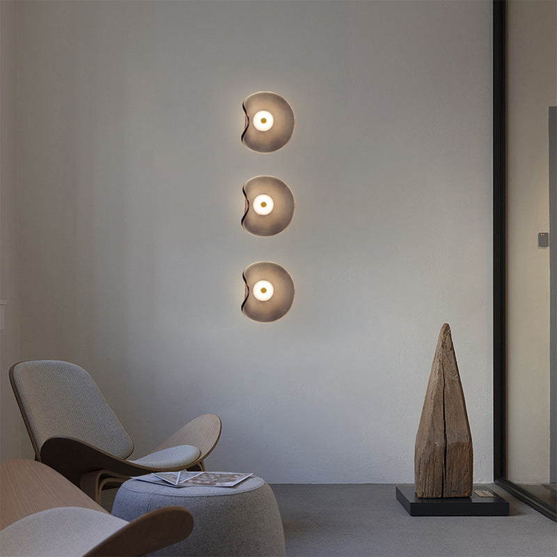 Round Glass Bedroom Wall Lamp