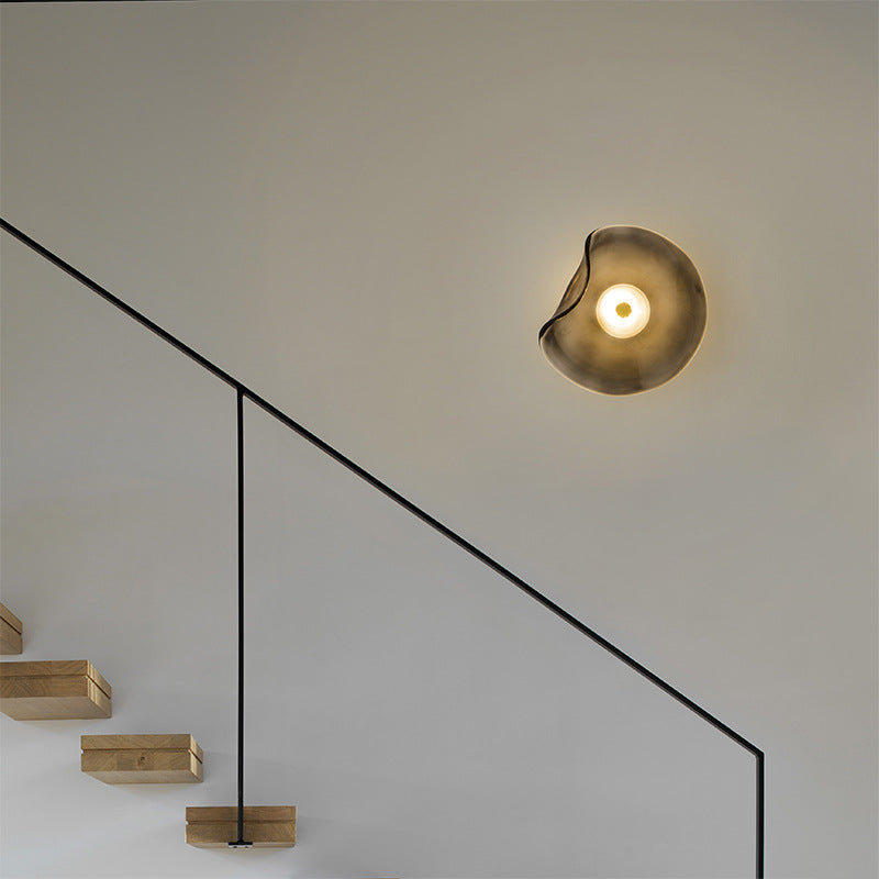 Round Glass Bedroom Wall Lamp