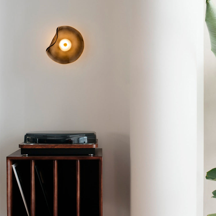 Round Glass Bedroom Wall Lamp