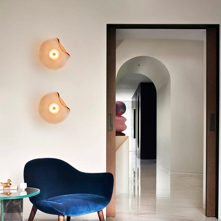 Round Glass Bedroom Wall Lamp