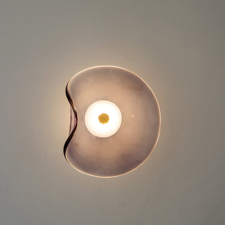 Round Glass Bedroom Wall Lamp