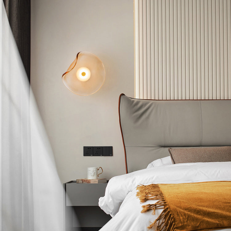 Round Glass Bedroom Wall Lamp
