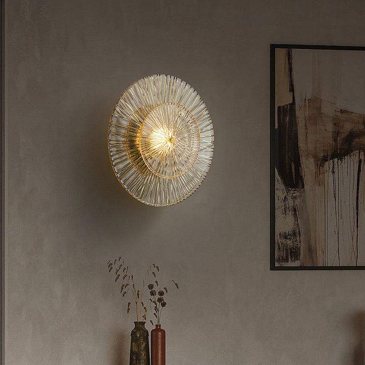 Shabby Chic Transparent Round Wall Lamp