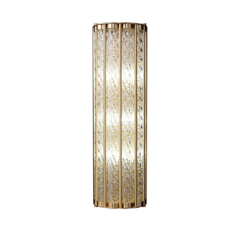 Cylinder Copper Glass 2/3 2-Light Wall Lamp