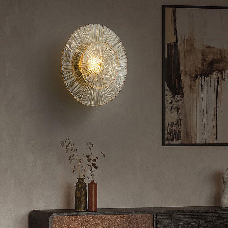 Shabby Chic Transparent Round Wall Lamp