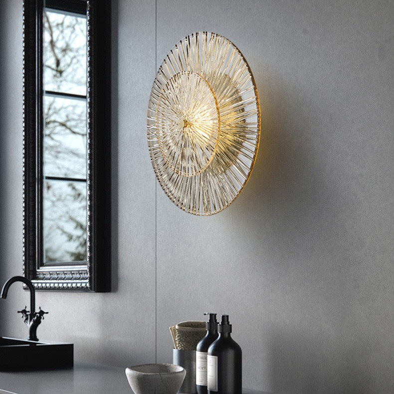Shabby Chic Transparent Round Wall Lamp