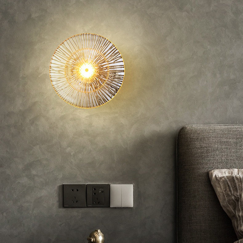 Shabby Chic Transparent Round Wall Lamp
