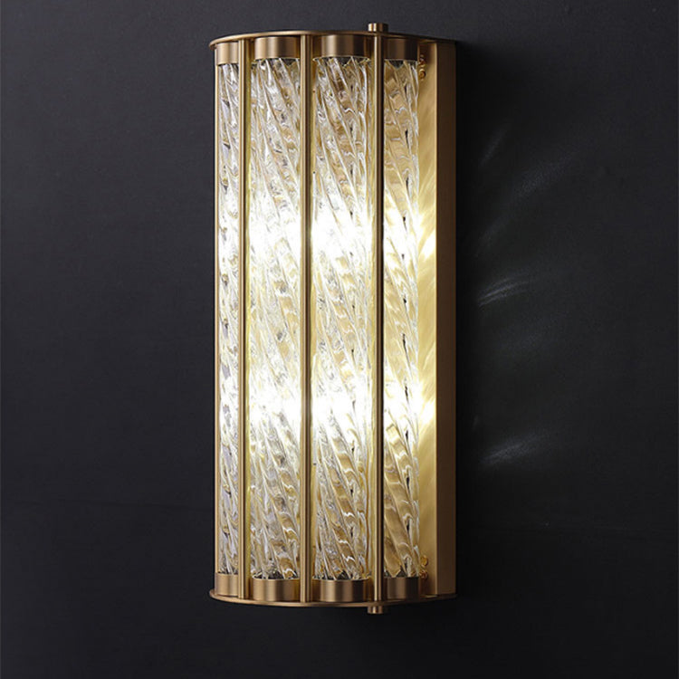 Cylinder Copper Glass 2/3 2-Light Wall Lamp