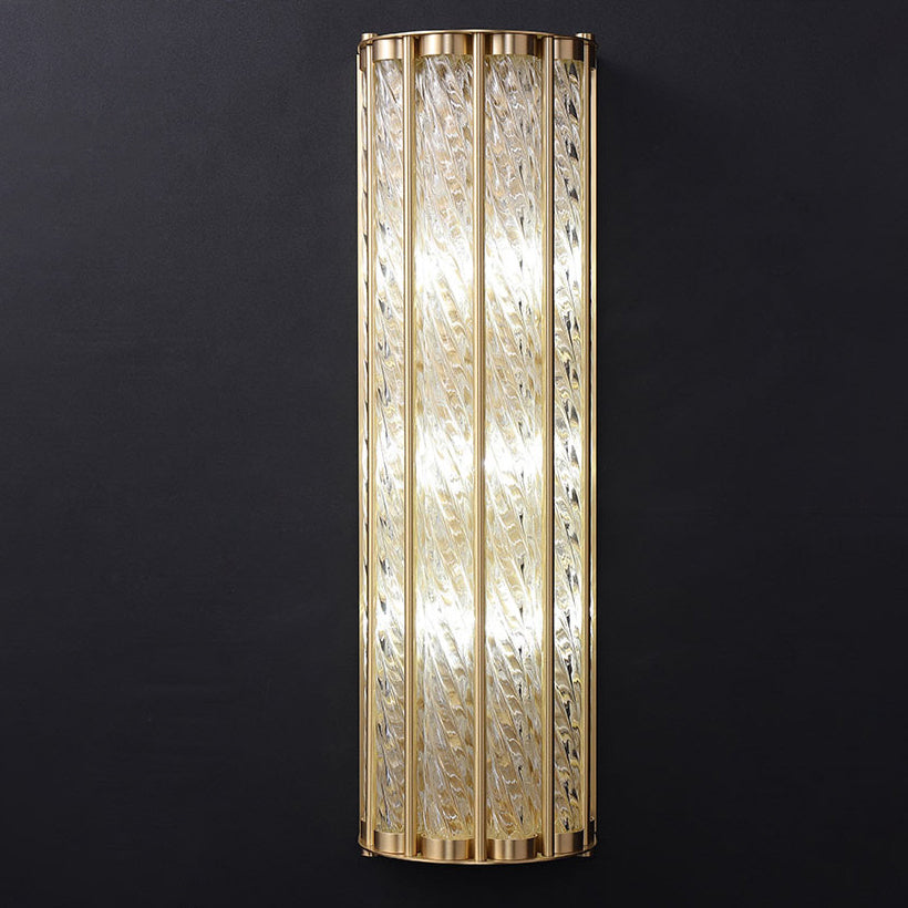 Cylinder Copper Glass 2/3 2-Light Wall Lamp