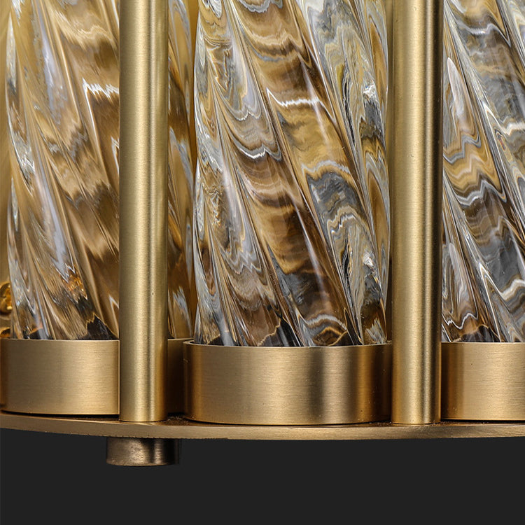 Cylinder Copper Glass 2/3 2-Light Wall Lamp