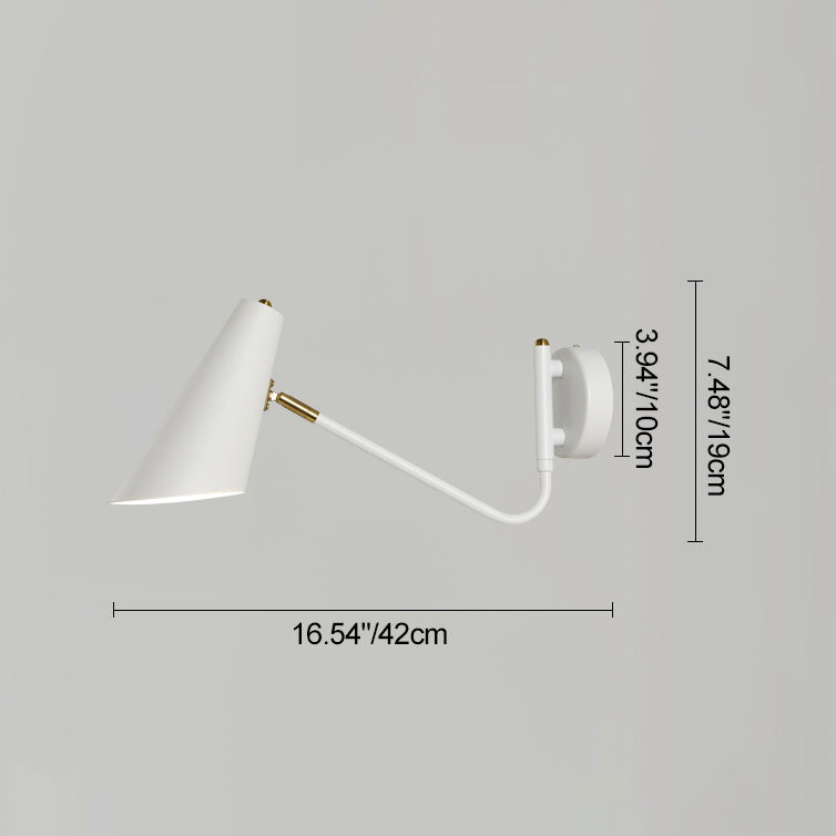 Coastal Cone Metal Bedroom Wall Lamp