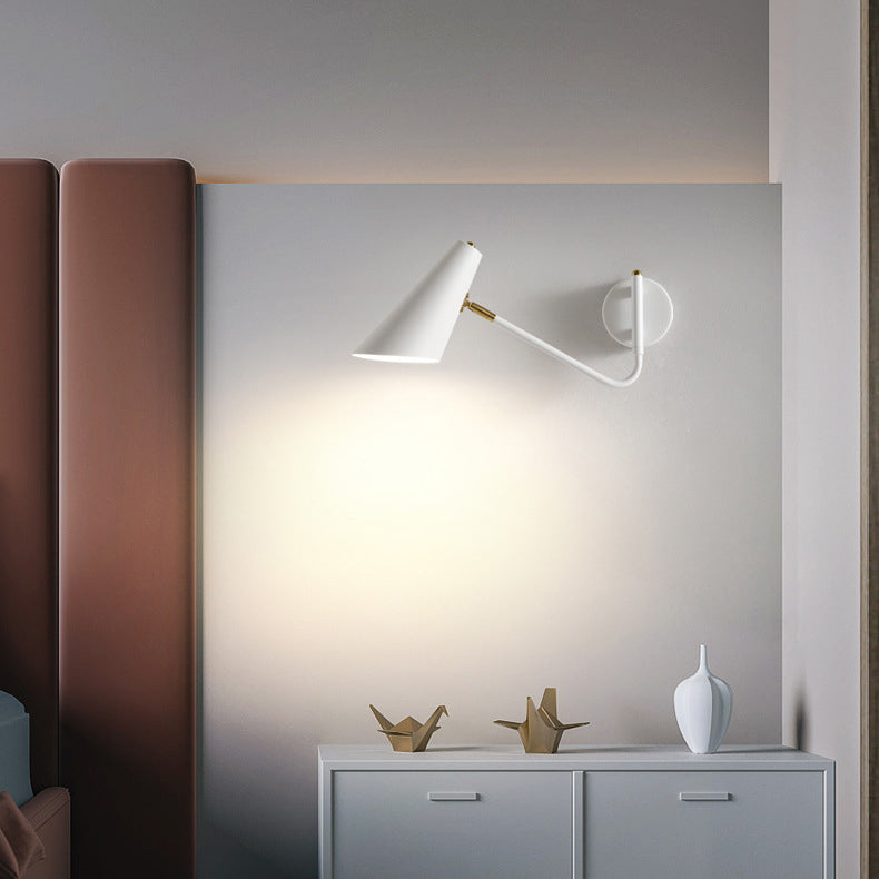 Coastal Cone Metal Bedroom Wall Lamp