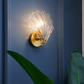 Eclectic Shell Iron Glass Wall Lamp