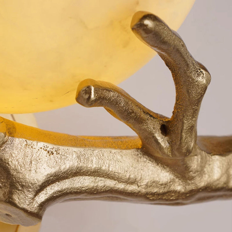 Globe Copper Marble Bedroom Wall Lamp