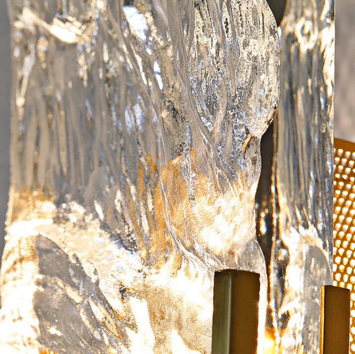 Rectangular Stainless Steel Crystal Wall Lamp