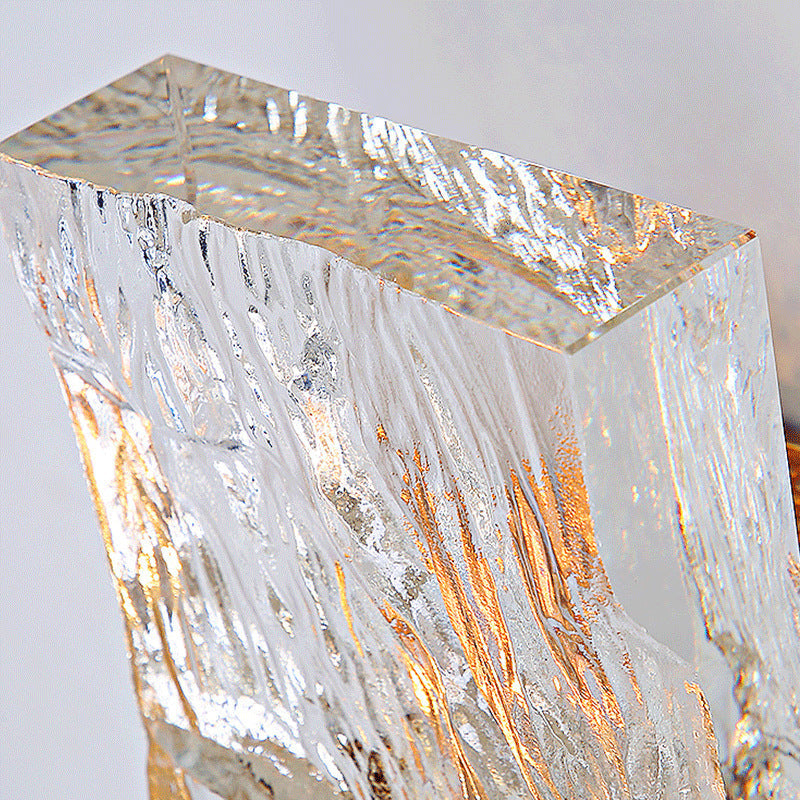 Rectangular Stainless Steel Crystal Wall Lamp