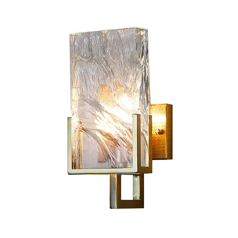 Rectangular Stainless Steel Crystal Wall Lamp