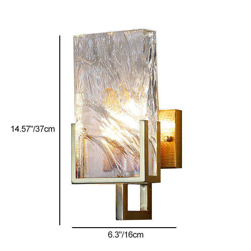 Rectangular Stainless Steel Crystal Wall Lamp