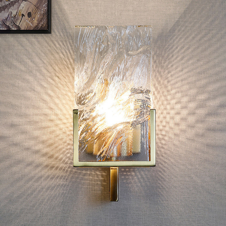 Rectangular Stainless Steel Crystal Wall Lamp
