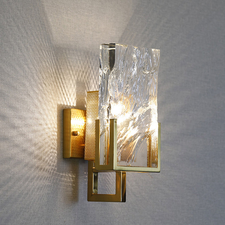 Rectangular Stainless Steel Crystal Wall Lamp