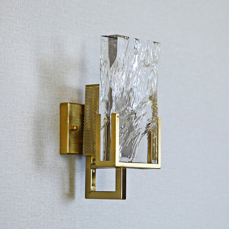 Rectangular Stainless Steel Crystal Wall Lamp