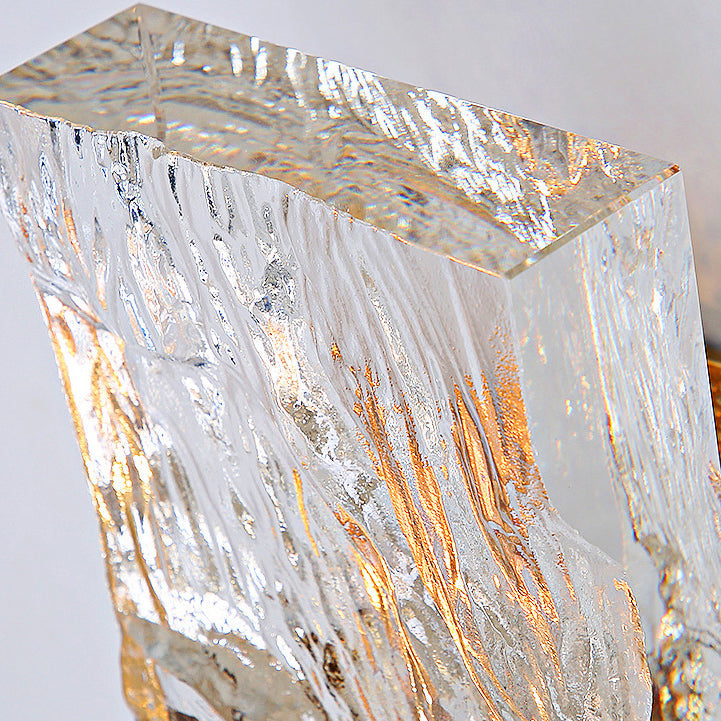 Rectangular Stainless Steel Crystal Wall Lamp
