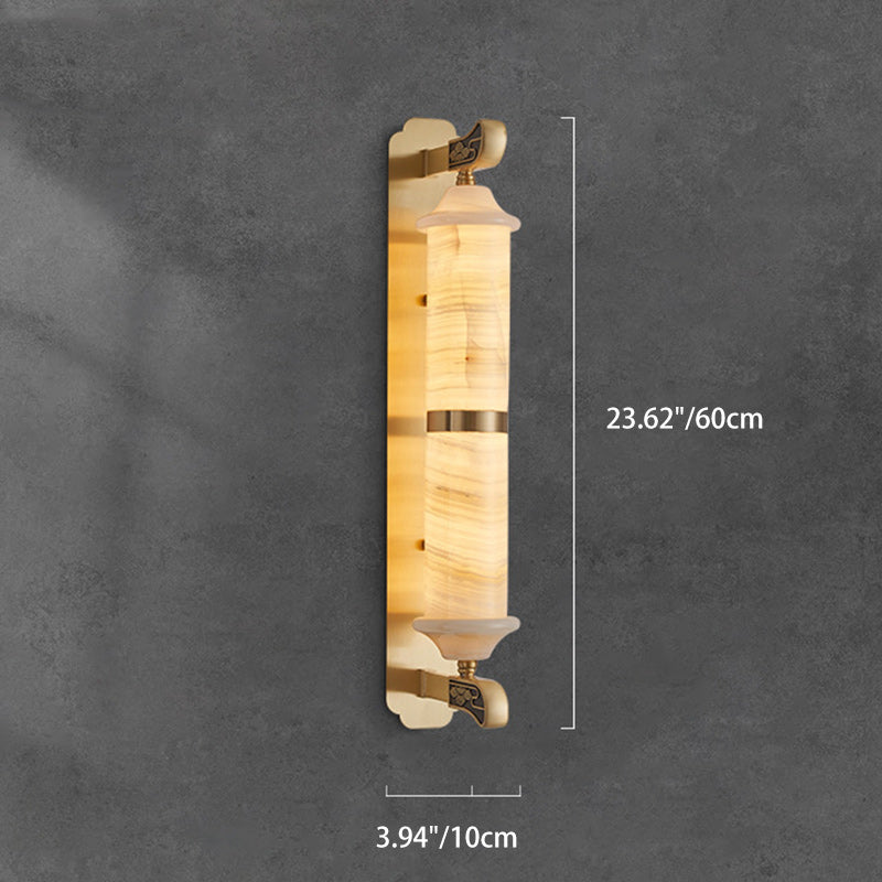 Cylinder Copper Jade Living Wall Lamp